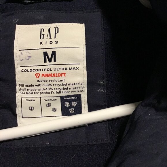 Girl's Cold Control Ultra Max Primaloft Coat by Gap--size M, Navy Blue - Picture 4 of 4